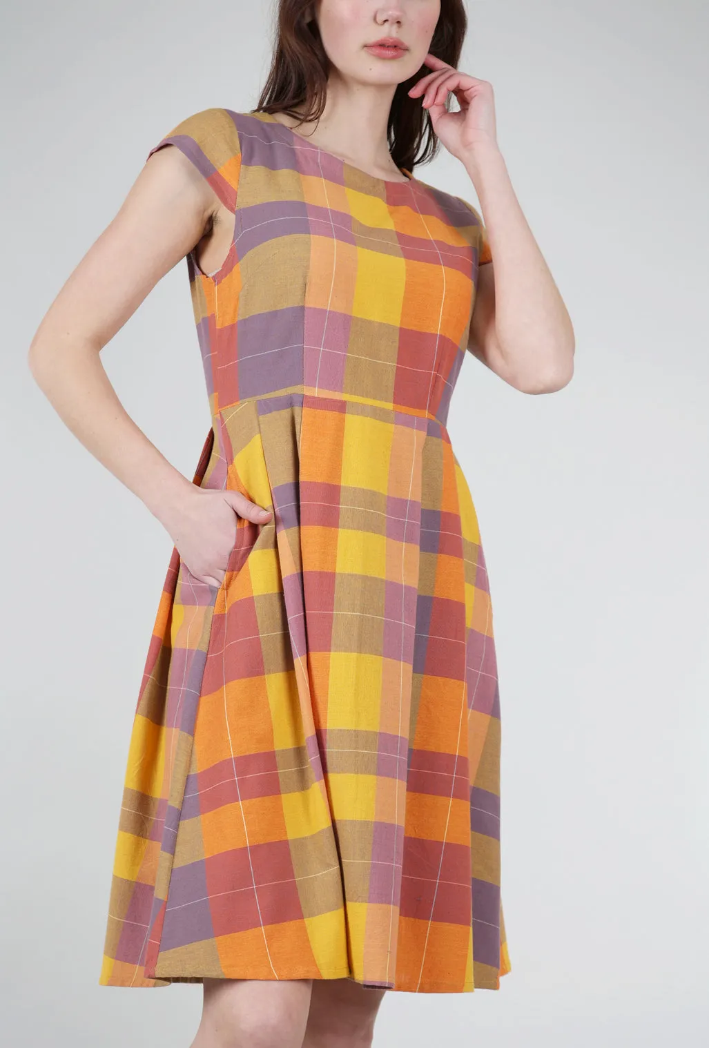 Plaid Devonshire Dress, Sunset