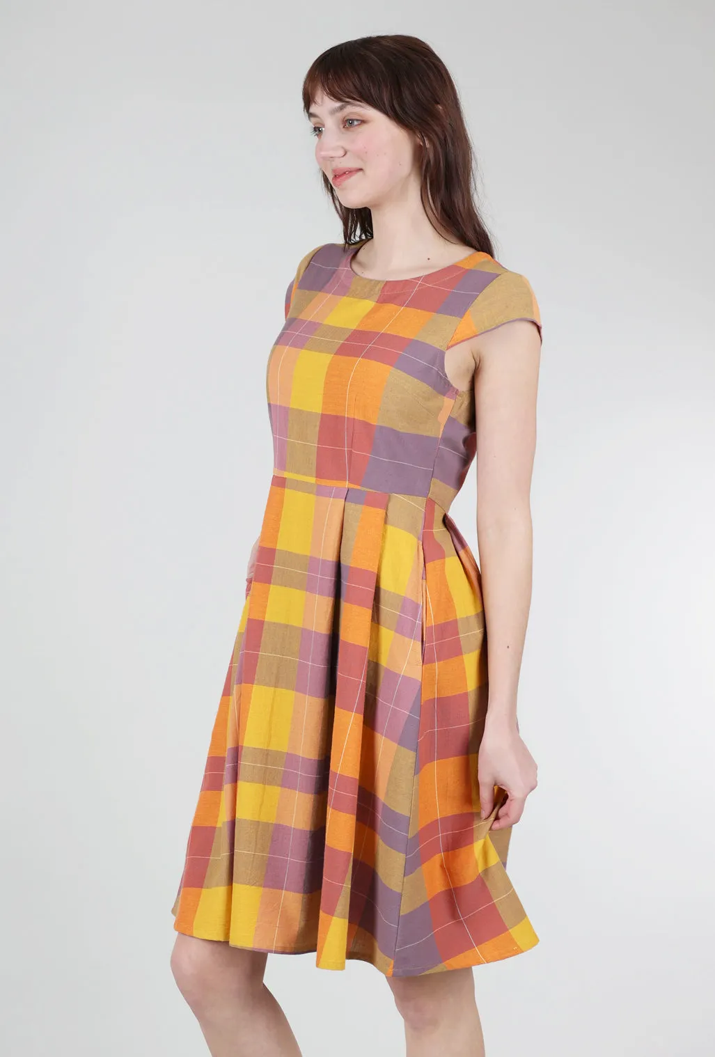 Plaid Devonshire Dress, Sunset