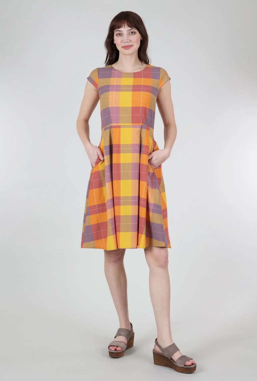 Plaid Devonshire Dress, Sunset