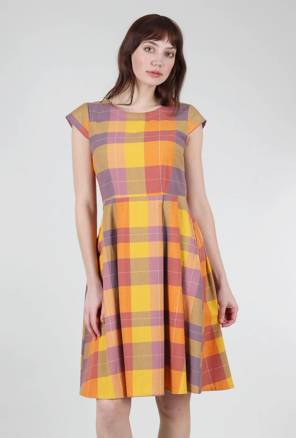 Plaid Devonshire Dress, Sunset