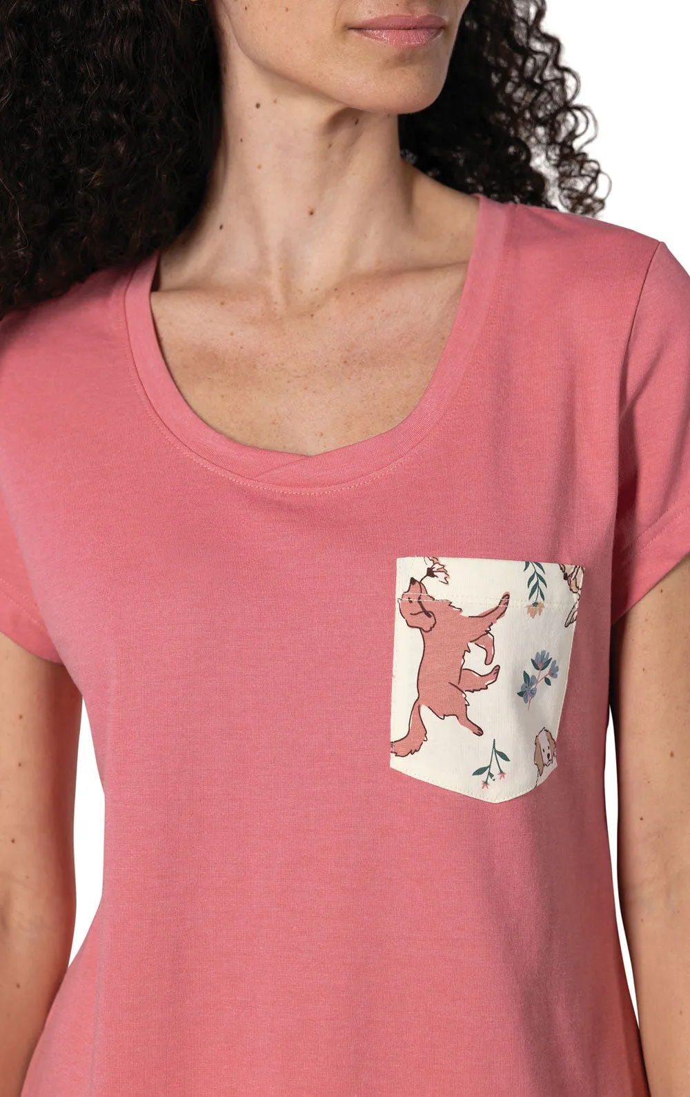 Playful Blooms Pocket Tee Capris Pajamas - Pet & Owner