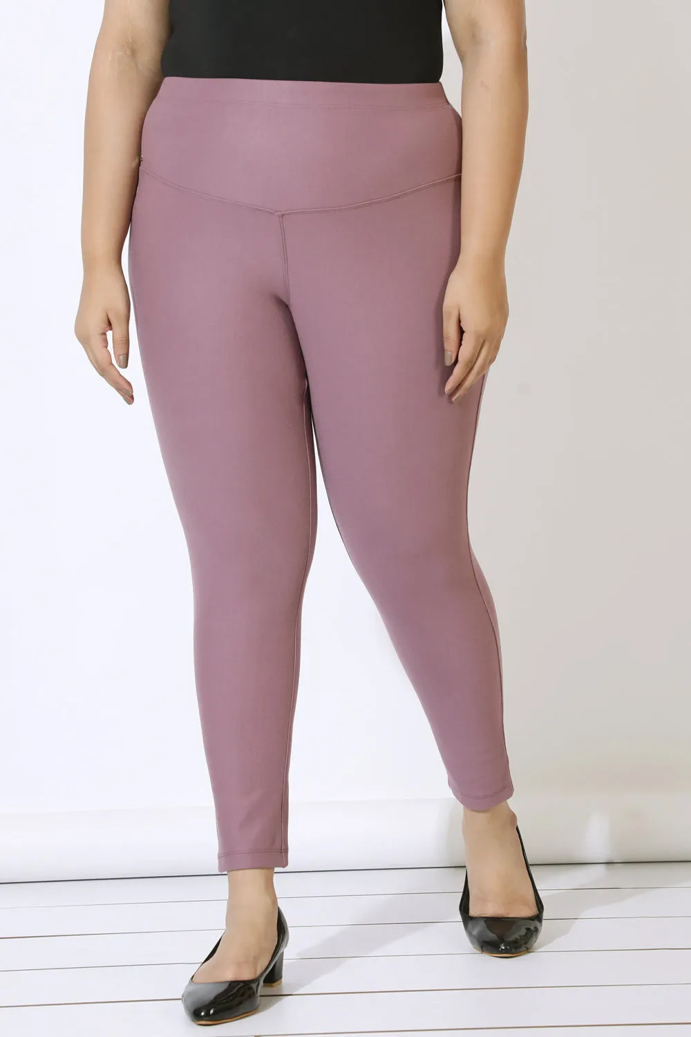 Plus Size Dusty Lilac Tummy Tucker Jeggings