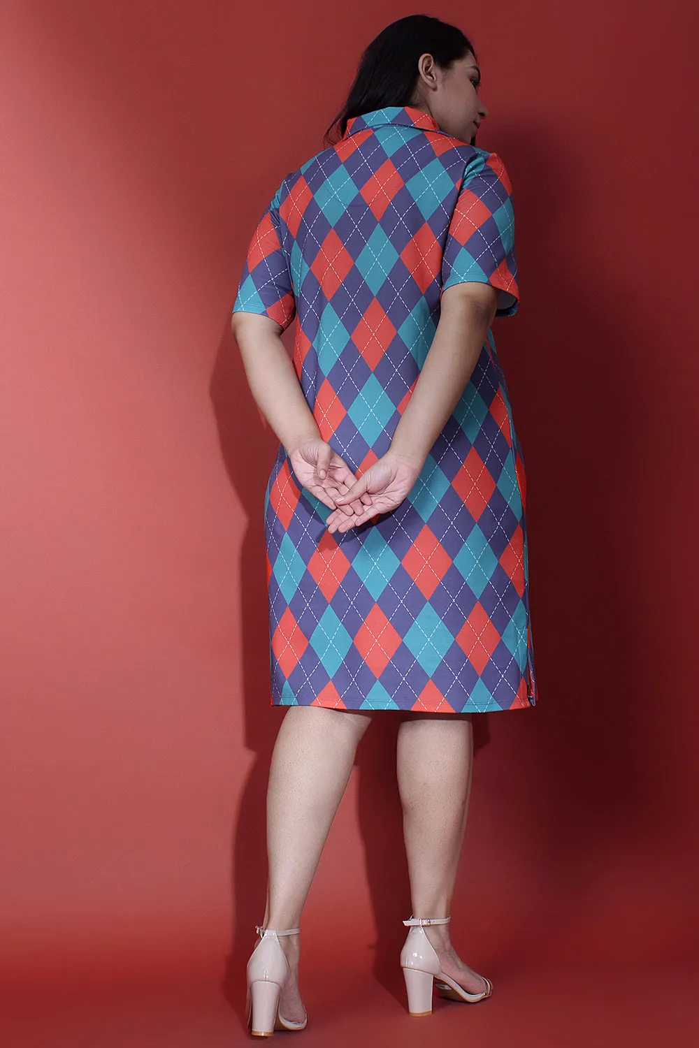 Pop Argyle Printed Polo Dress