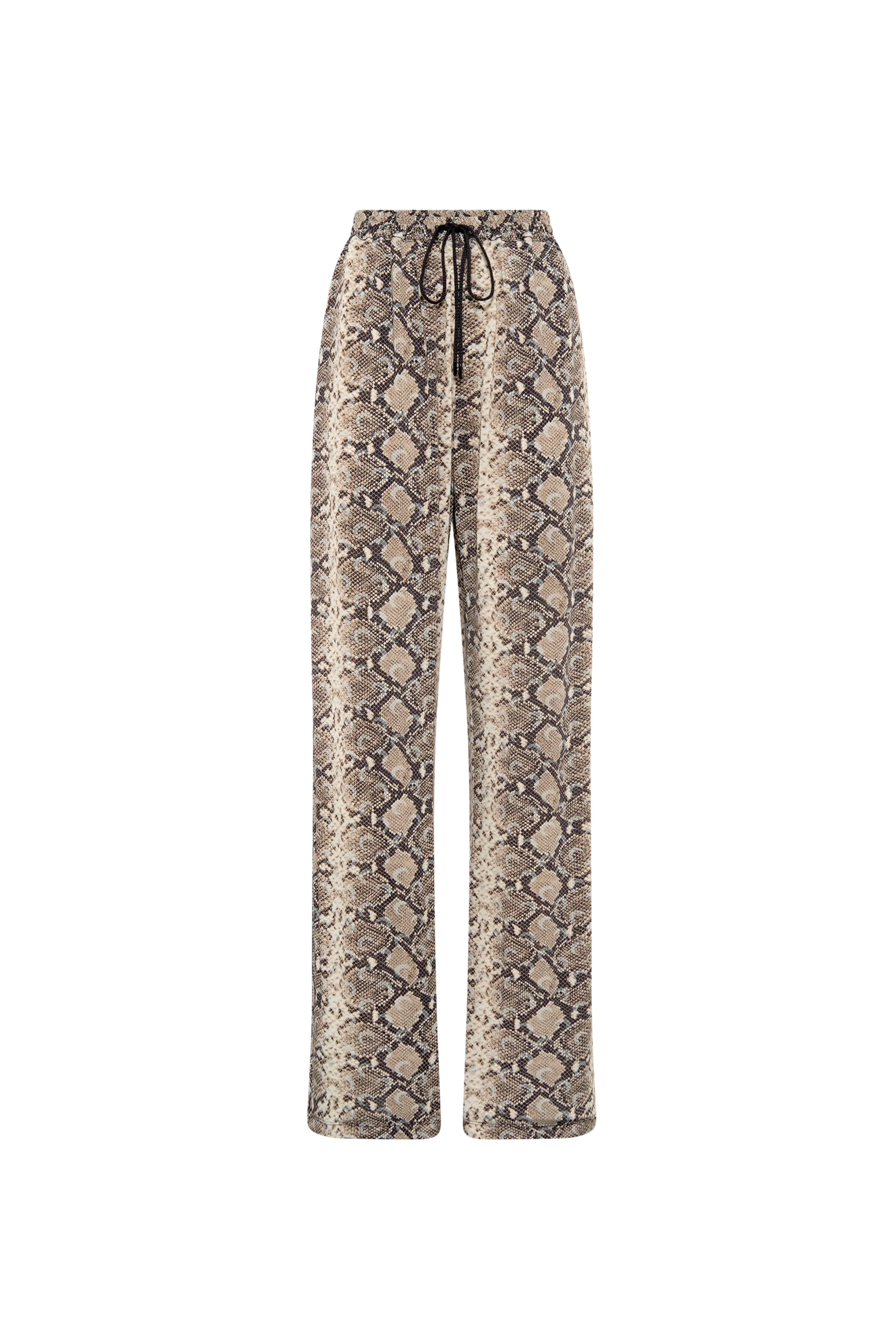 Python Printed Draped Jersey Drawstring Trousers