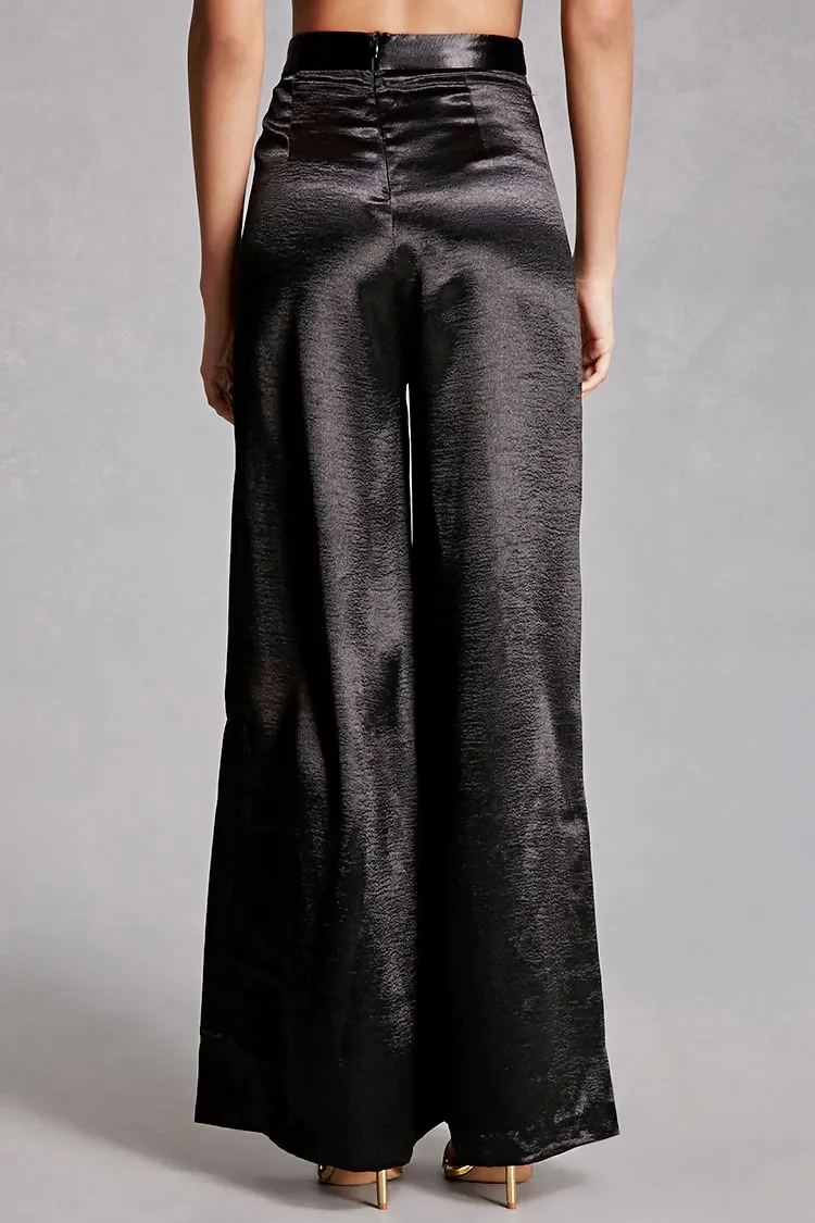 SATIN FLOWING TROUSERS