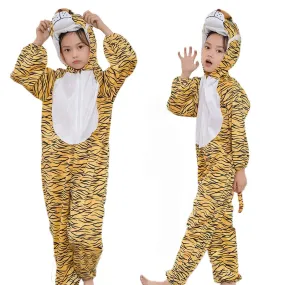 Unisex Animal Tiger Hooded Jumpsuit Kid Costumes