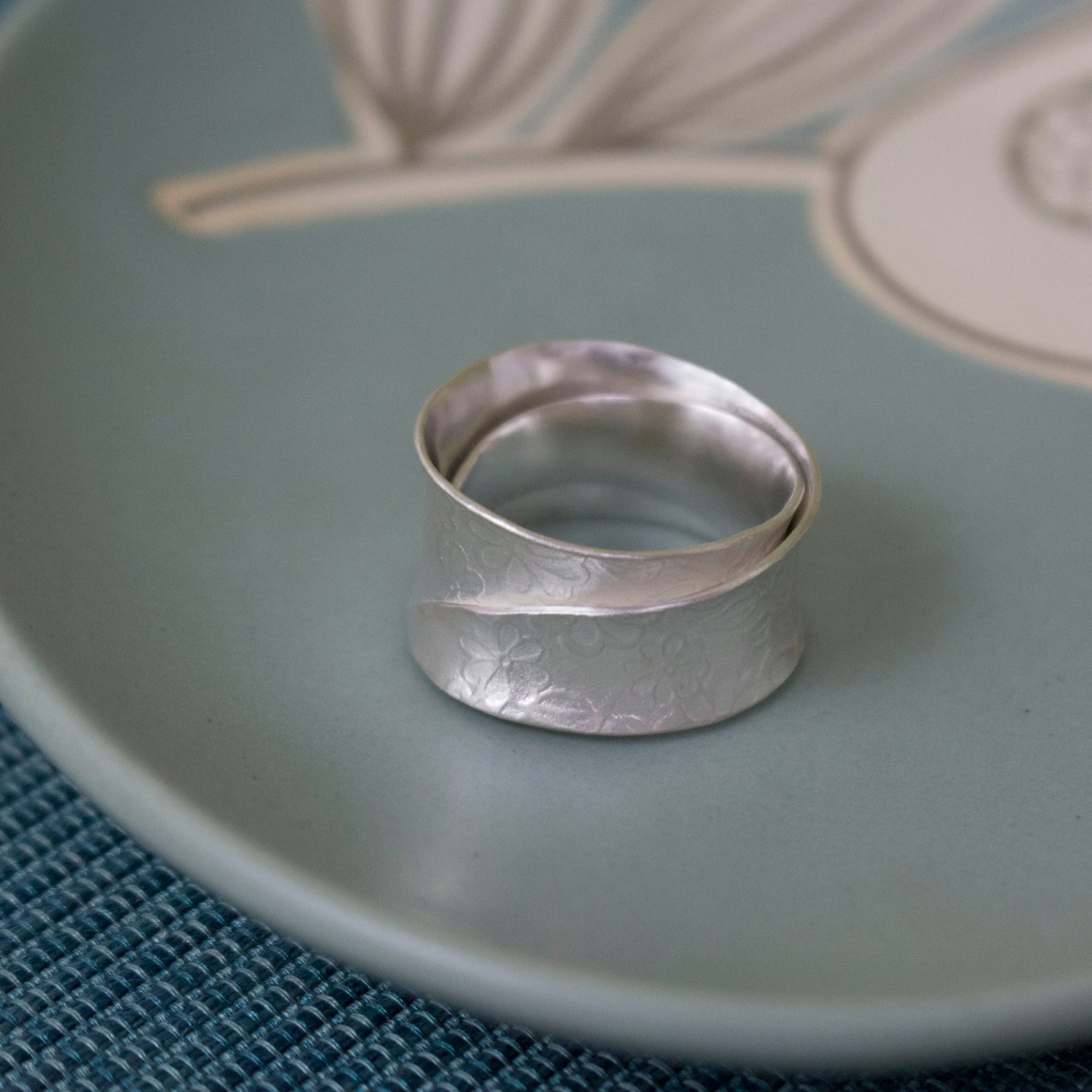 Watercolour Blossom Wrapped Ring