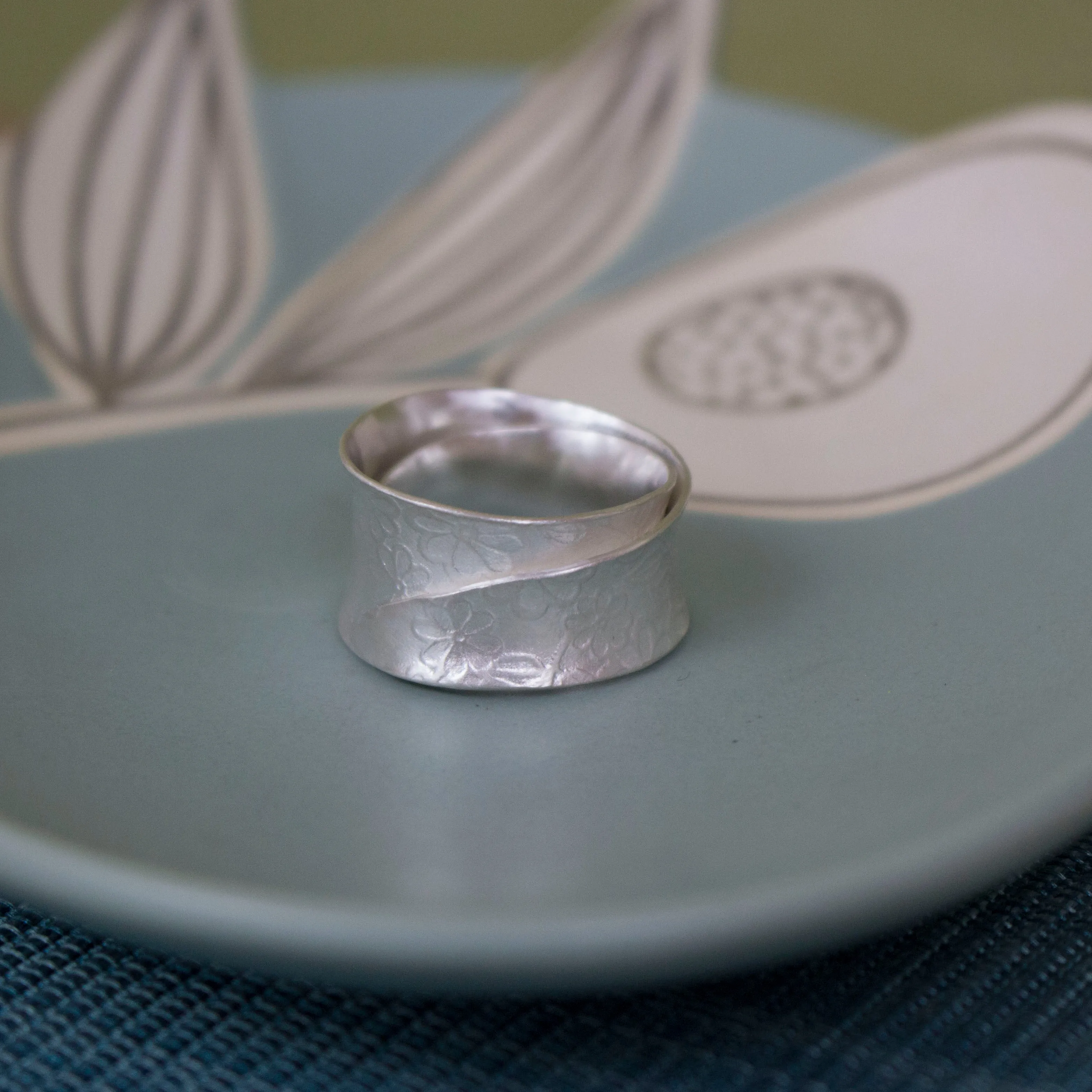 Watercolour Blossom Wrapped Ring