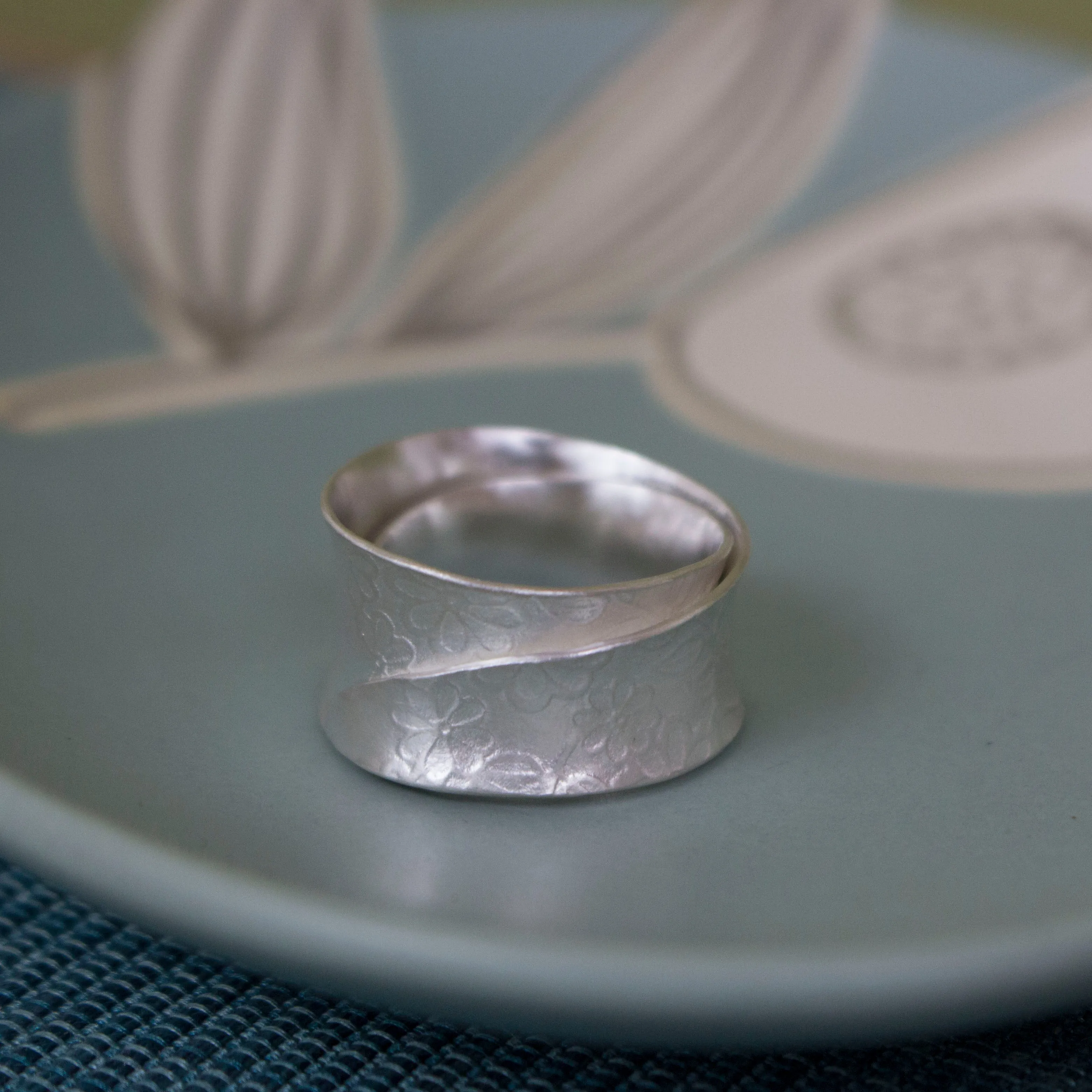 Watercolour Blossom Wrapped Ring